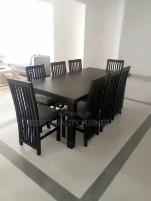 Six Seater Black Rectangular Dining