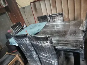 Six Seater Black Rectangular Dining