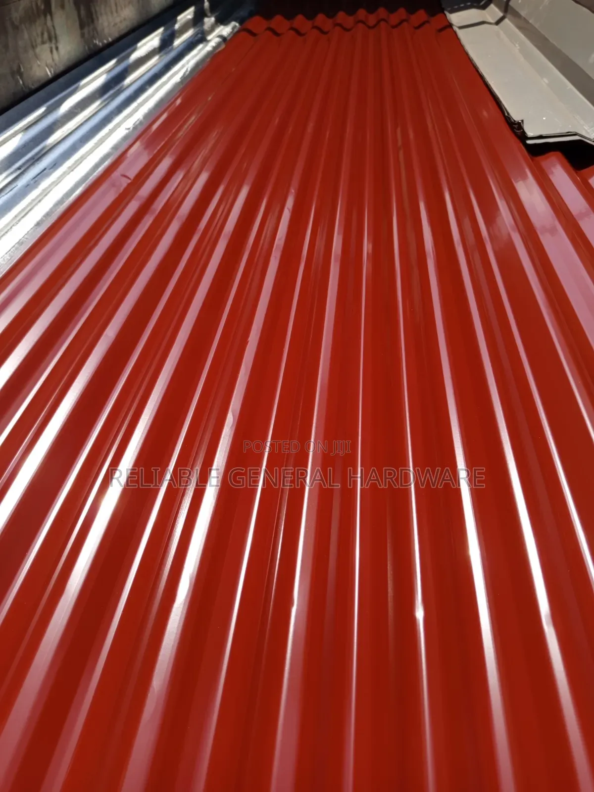 Damage Iron Sheet Ordinary Corrugated G.30 Maroon Small Cut at 4 Edges