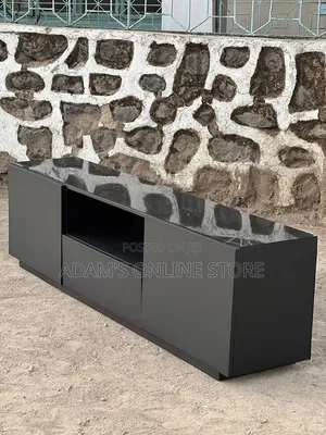 Black Glass Tv Stand Unit