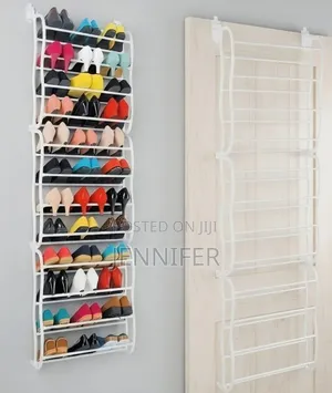 Metal 36-Pair Over-the-Door Shoe Rack