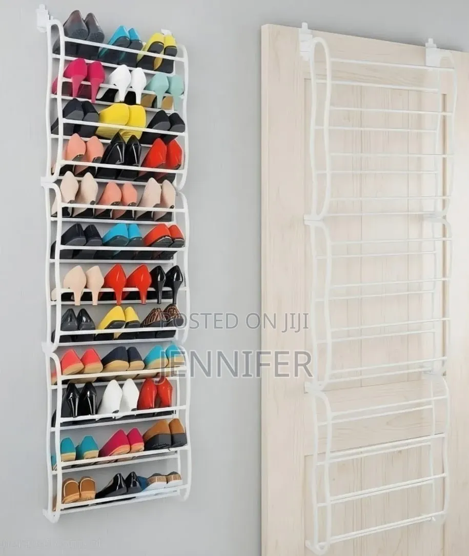 Metal 36-Pair Over-the-Door Shoe Rack