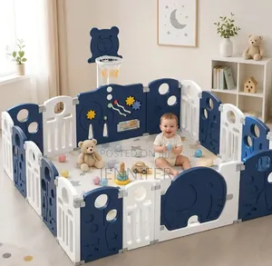 Kids Foldable Activity Centre Playpen With Basketball Hoop