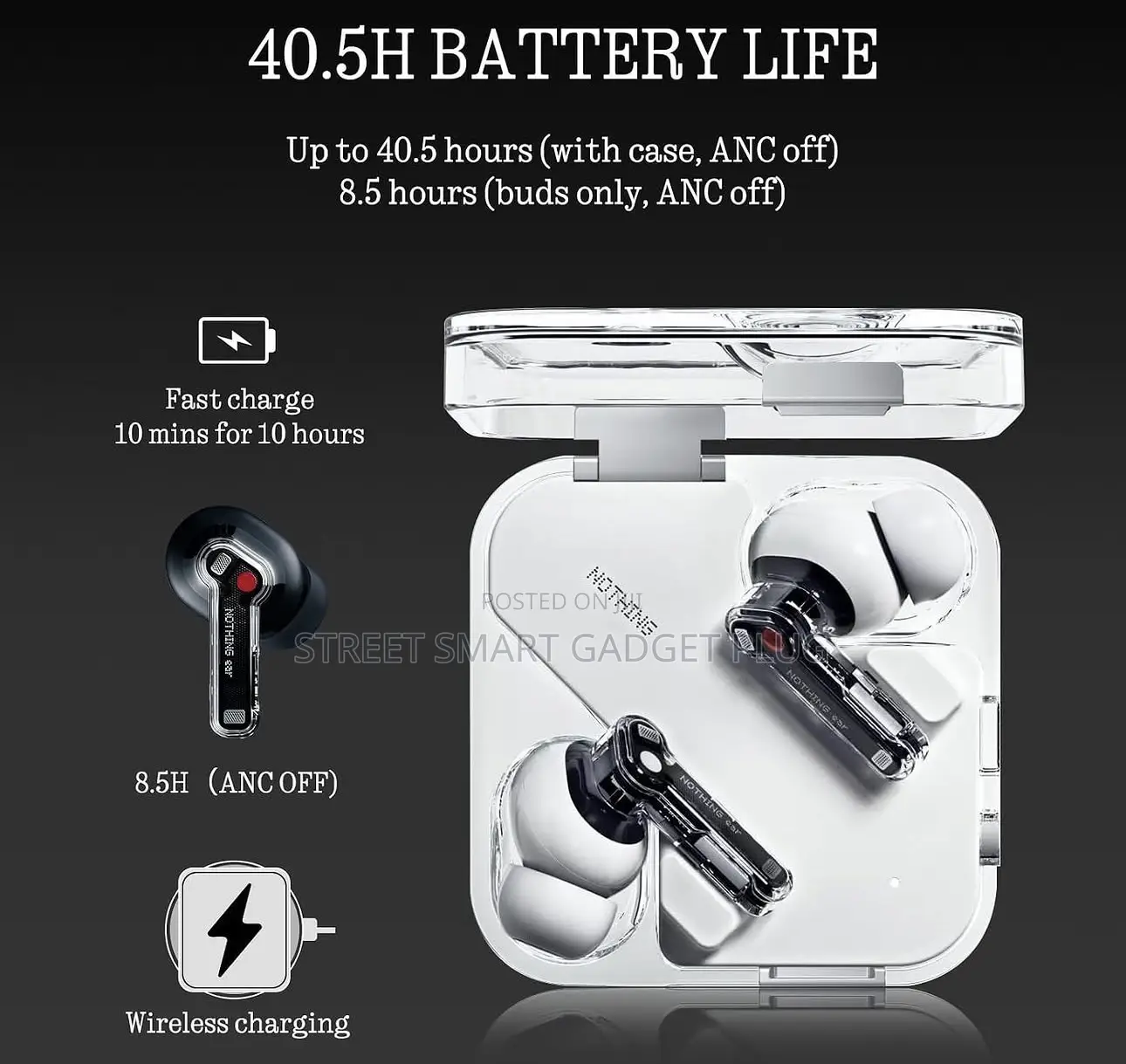 Nothing Ear Wireless Earbuds Bluetooth 45db