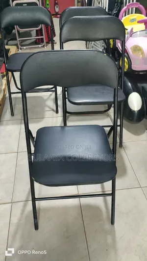 Uk Used Black Foldable Leather Chairs.