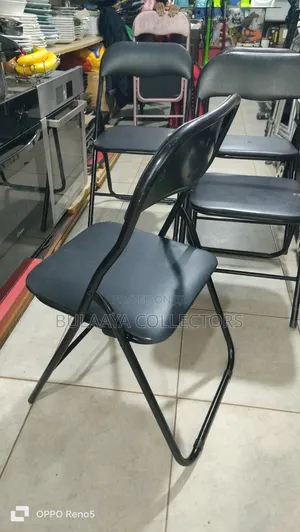 Uk Used Black Foldable Leather Chairs.