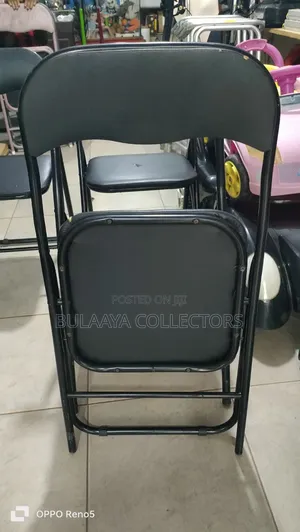 Uk Used Black Foldable Leather Chairs.
