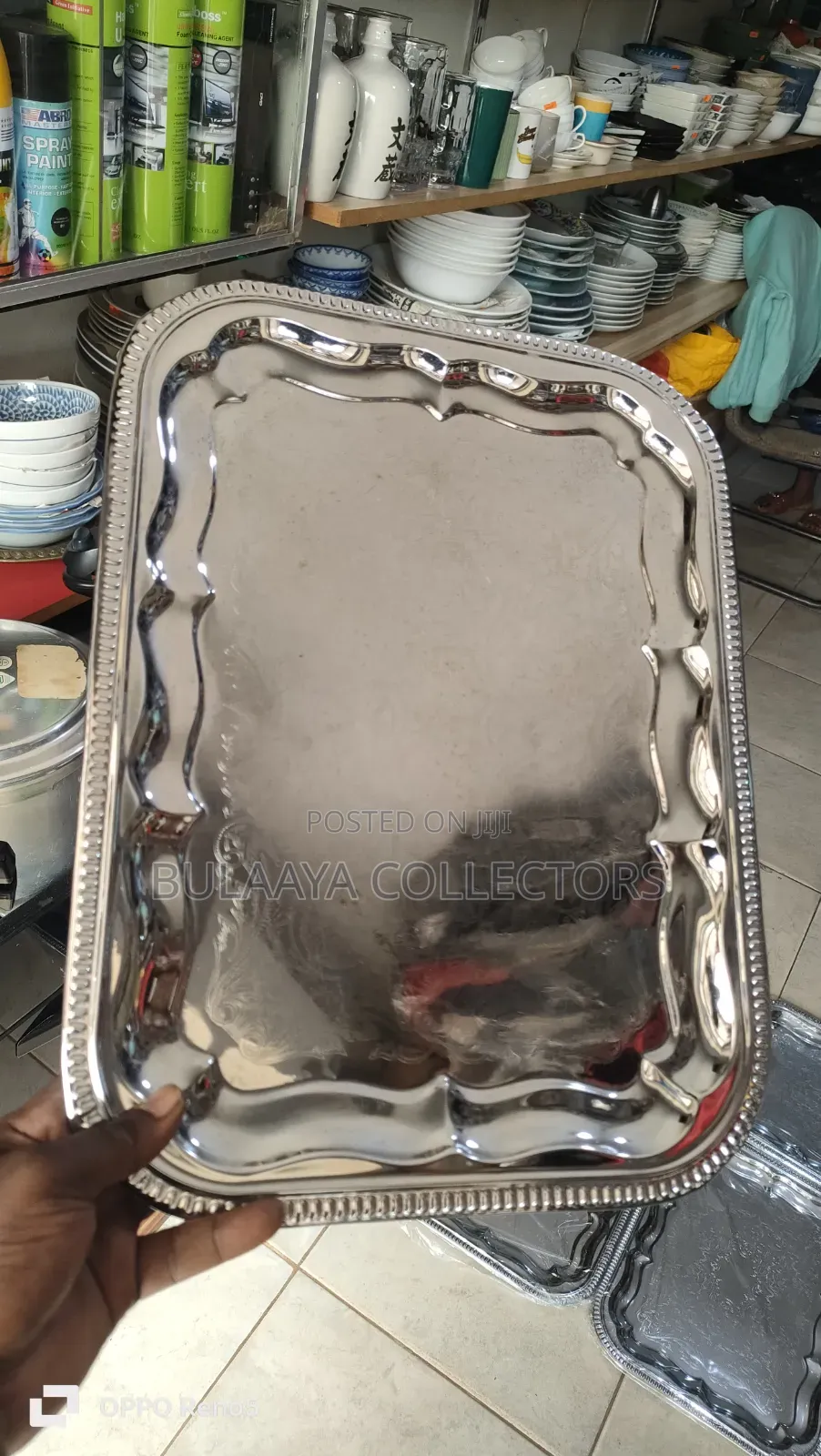 Uk Used Maro Megastore Chrome-Plated Serving Trays.