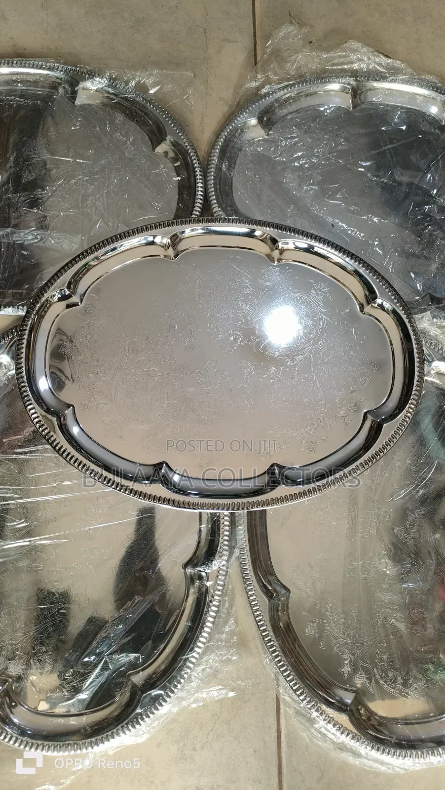 Uk Used Shiny Chrome-Plated Serving Tray.