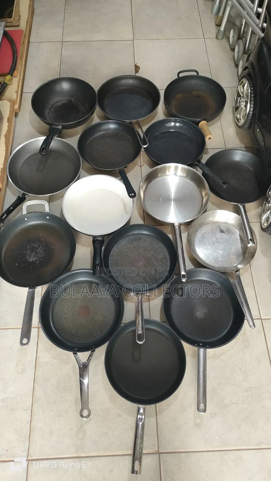 Various Uk Used Non-Stick Frying Pans.