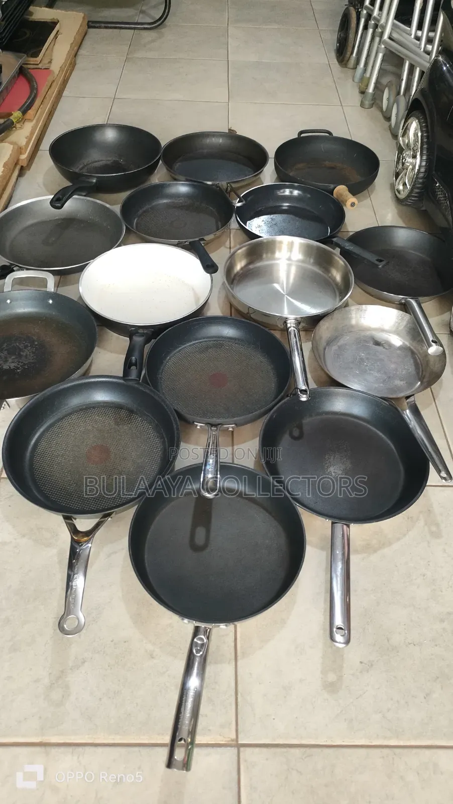 Various Uk Used Non-Stick Frying Pans.