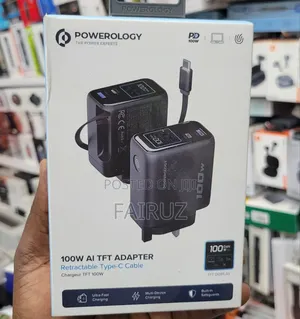 100w Ai TFT Power Adapter With Retractable Usb-C Cable