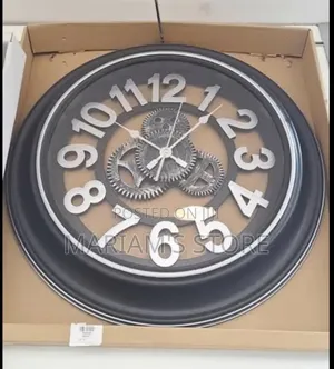Vintage-style Wall Clock A Black Frame With Colored Numerical Markers