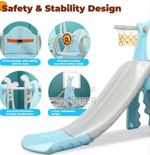 4-in-1 Indoor/Outdoor Swing Set for Kids With Basketball Hoop