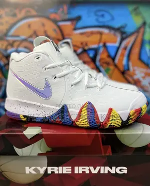 Original Nike Kyrie 4 Triple White Basketball Sneakers