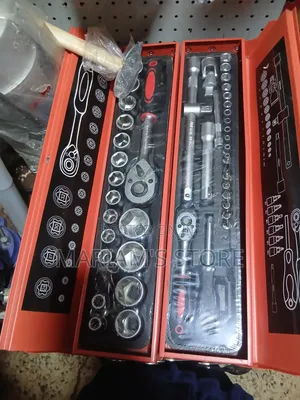 85-Piece Automotive and Industrial Repair Tool Setin a Red Metal Box