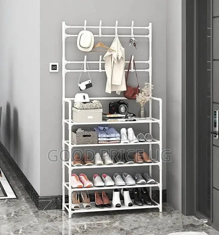 Free-standing 5-tier Multi-functional Coat And Shoe Rack