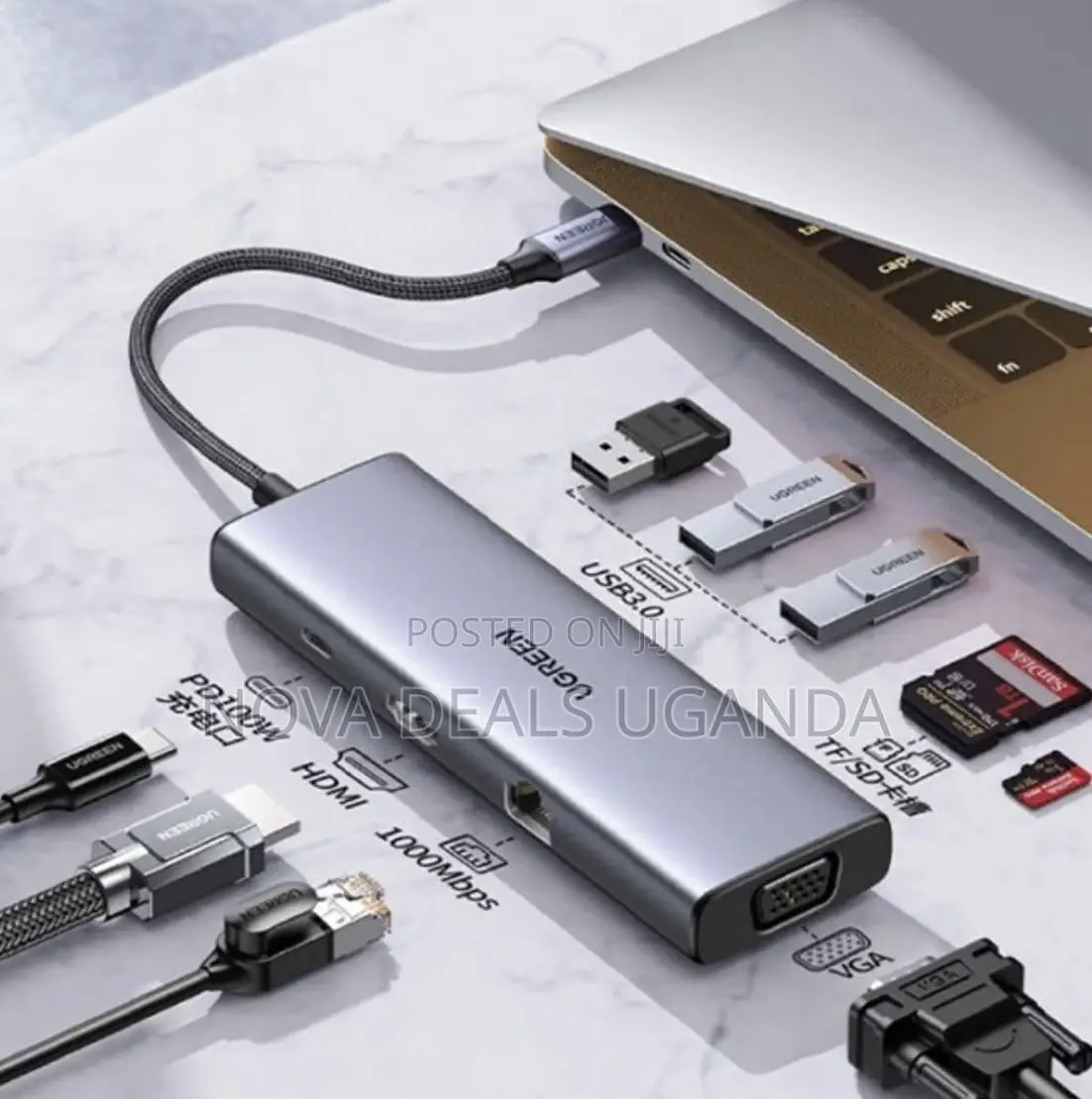 Ugreen 9-in-1 Usb-C Multifunctional Adapter 100w-Laptop Fast Charger