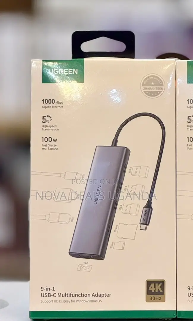Ugreen 9-in-1 Usb-C Multifunctional Adapter 100w-Laptop Fast Charger