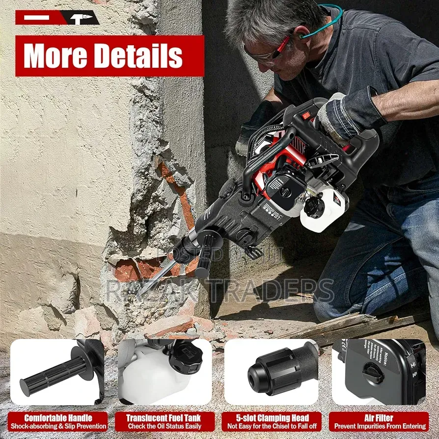 Gasoline Jack Hammer,32.7cc Powered Demolition Drill Hammer