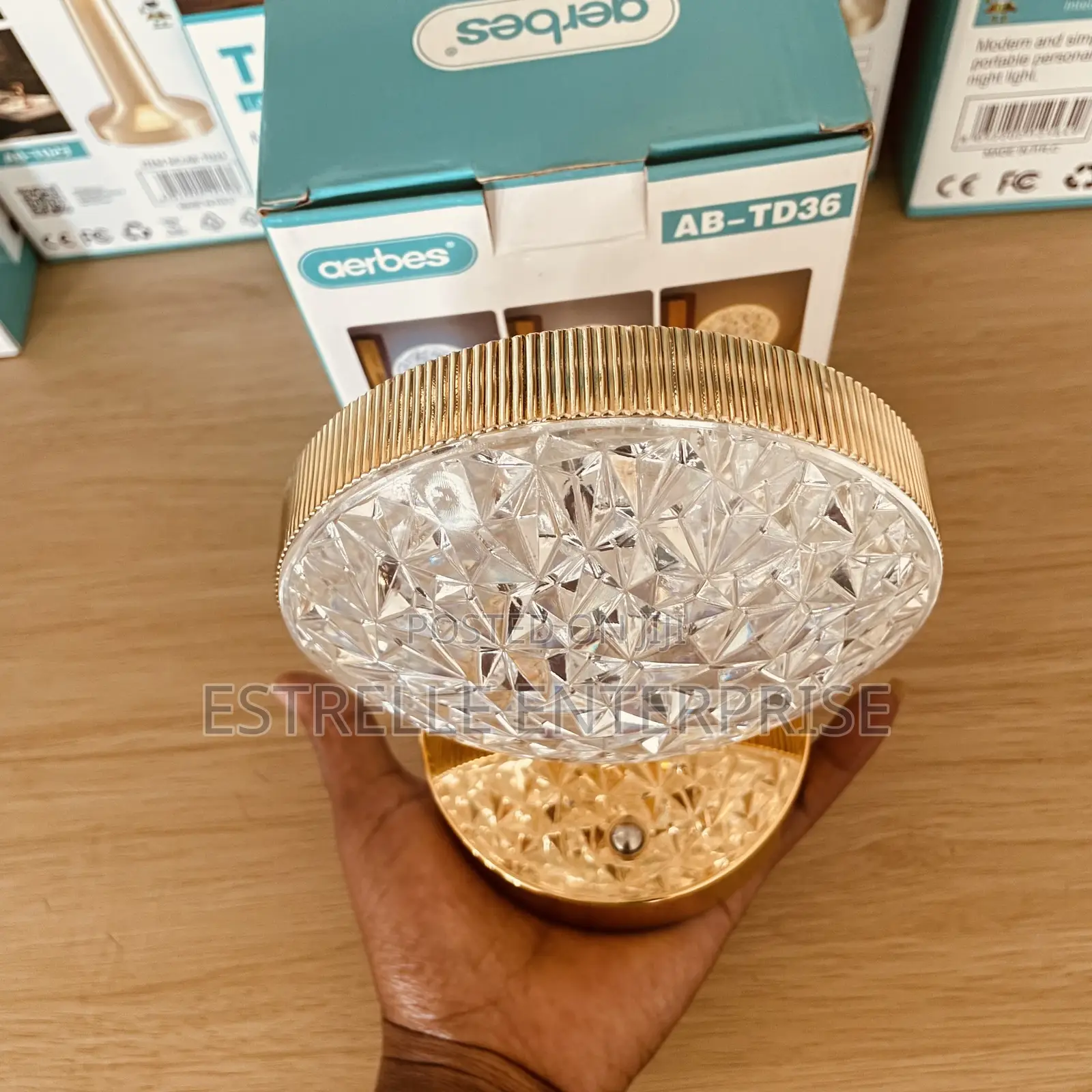 Rechargeable Crystal Night Table Lamp