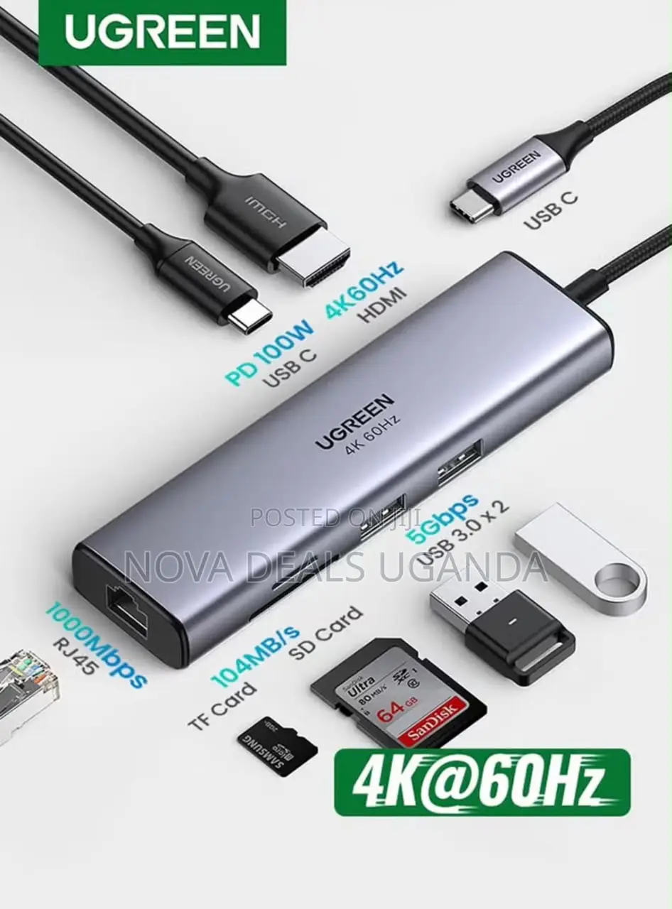 Ugreen 7-In1 Usb-C Multifunction Adapter With Gigabit Ethernet-100w