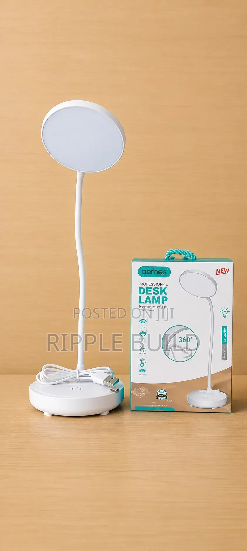 Aerbes Ab-Td111 Portable Led Desk Lamp, 1200mah Rechargeable
