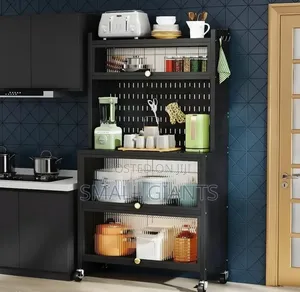 Metallic 5-Tier Kitchen Storage Cabinet