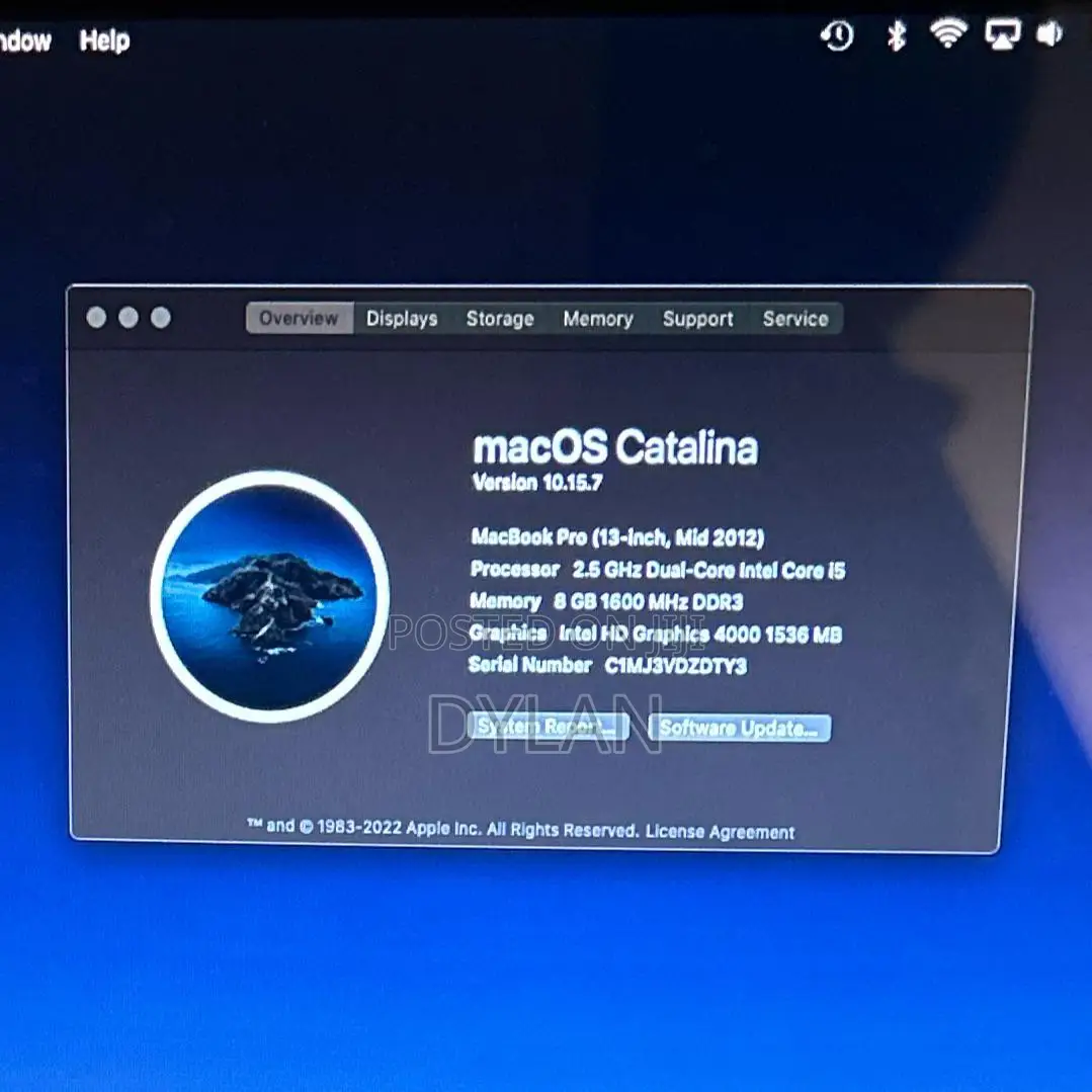 Laptop Apple MacBook Pro 8GB Intel Core i5 HDD 500GB
