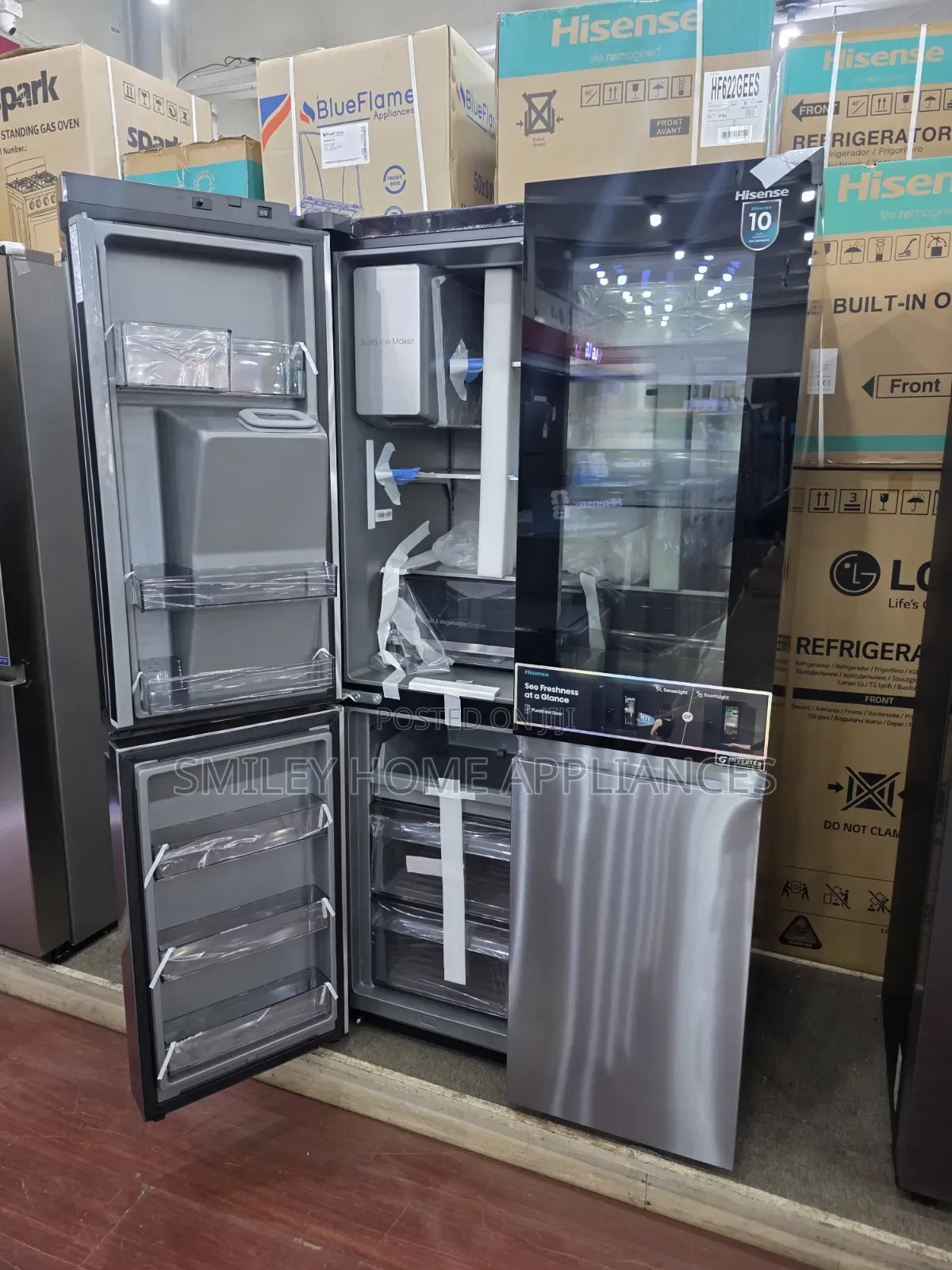 Hisense 780ltrs 4 Door Side by Side Knock Knock Refrigerator