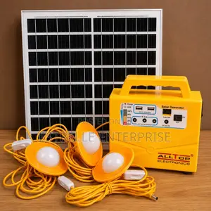 20w Portable Lighting Kit With 3 Bulbs, Phone Charging +Radio