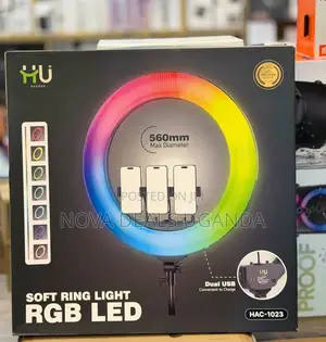 Hu 22inch Premium Ring Light With 3 Phone Stand Dual Usb Ports