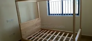 4 by 6 Plain Wooden Netpoles Bed