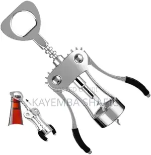 Silver Metal Winged Corkscrew Wine Beer Bottle Opener