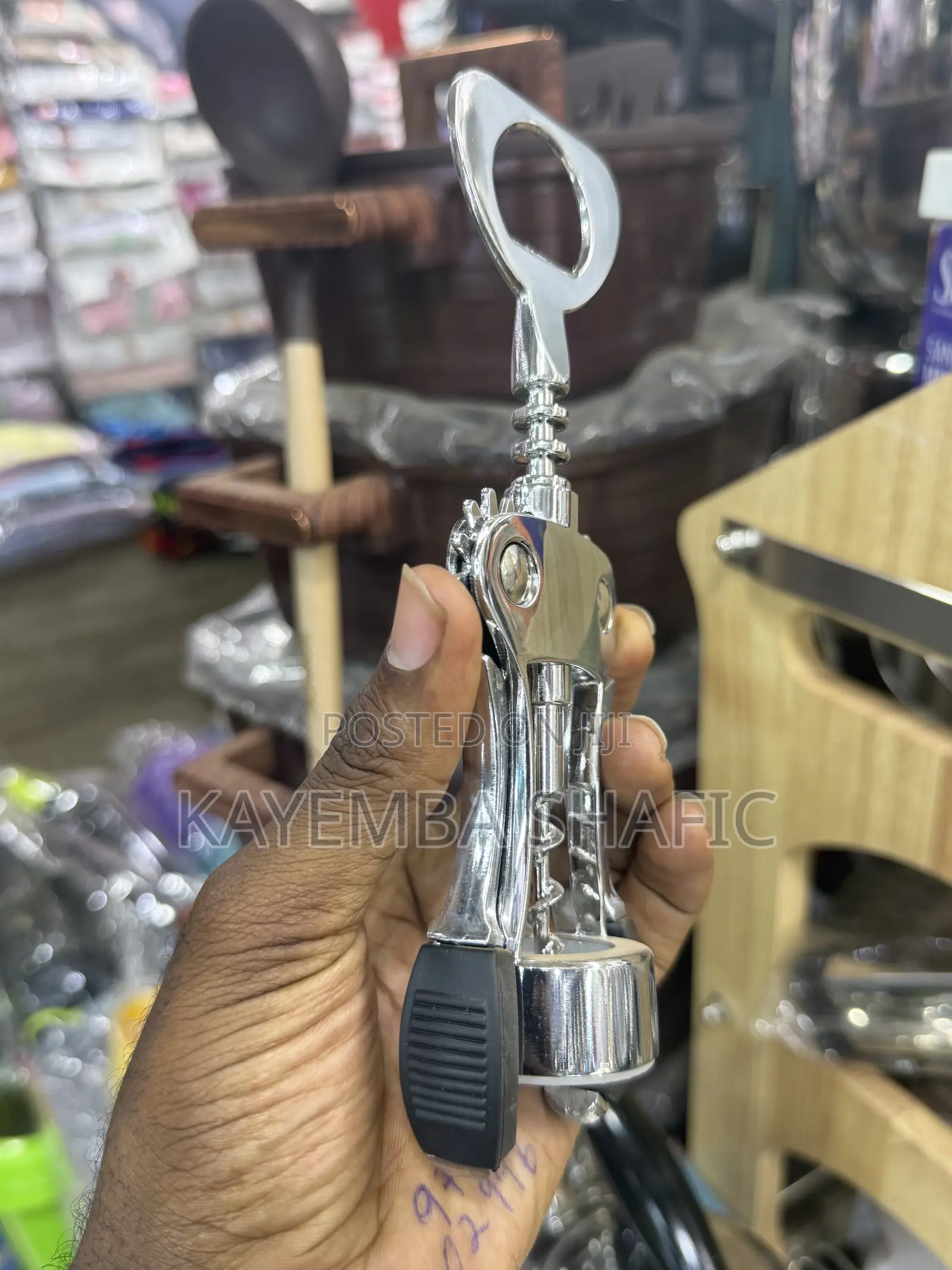 Silver Metal Winged Corkscrew Wine Beer Bottle Opener