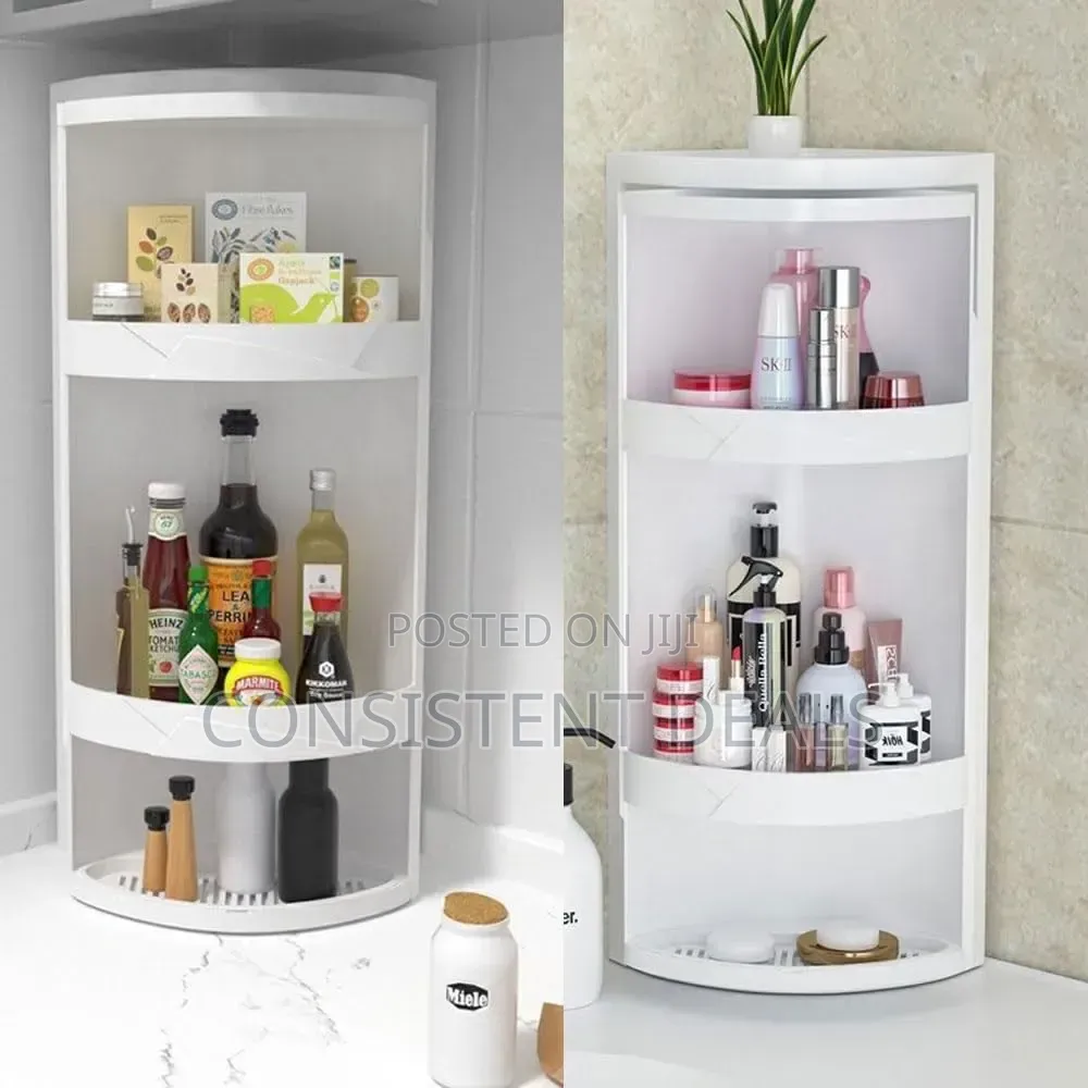 4-Layer Bathroom Corner Shelf Rotatable Kitchen Corner Cabinet