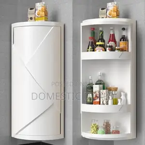 4-Layer Bathroom Corner Shelf Rotatable Kitchen Corner Cabinet