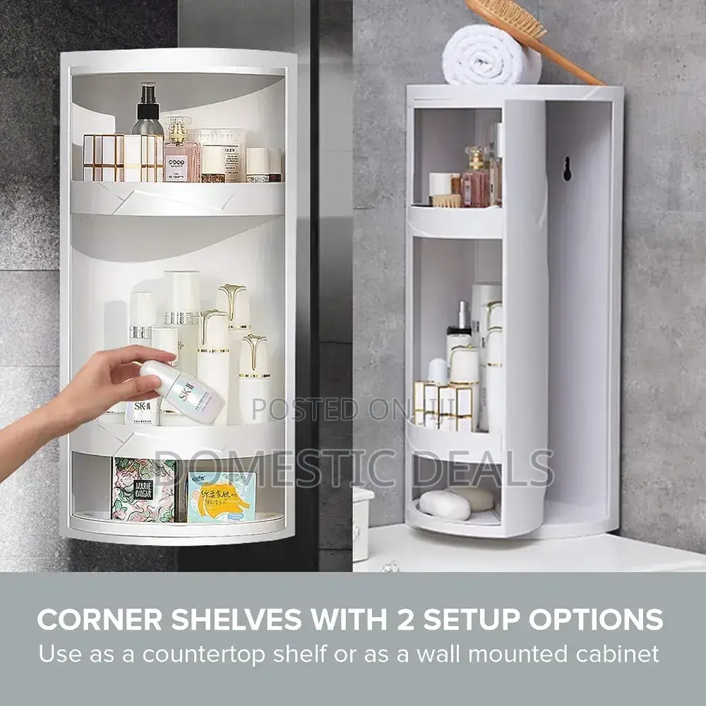 4-Layer Bathroom Corner Shelf Rotatable Kitchen Corner Cabinet