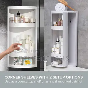 4-Layer Bathroom Corner Shelf Rotatable Kitchen Corner Cabinet