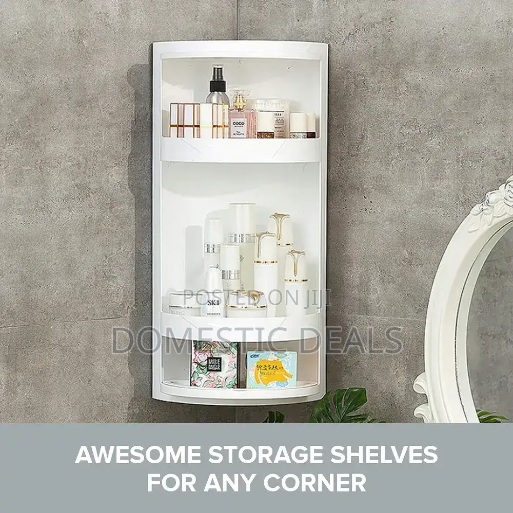 4-Layer Bathroom Corner Shelf Rotatable Kitchen Corner Cabinet