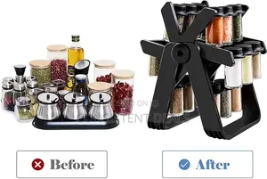 Rotating Spice Rack Organizer With 18 Spice Jars