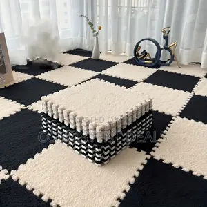 10pcs Interlocking Carpet Tiles, Plush Foam Square Floor Mats Set