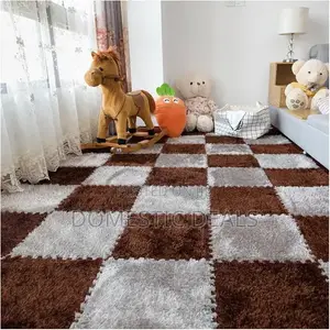 Interlocking Carpet Tiles, Plush Foam Square Floor Mats Set
