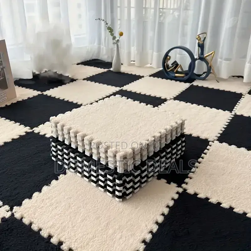 Interlocking Carpet Tiles, Plush Foam Square Floor Mats Set