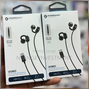 Powerology Voro Earhook Usb-C Wired Earphones Featuring 1.2m Cables.