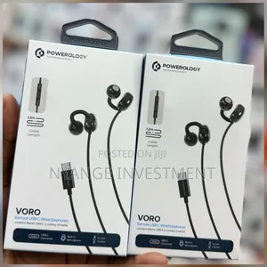 Powerology Voro Earhook Usb-C Wired Earphones Featuring 1.2m Cables.