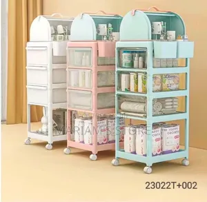 Multi-layer Baby Storage With A Draining Drawers For Organization.