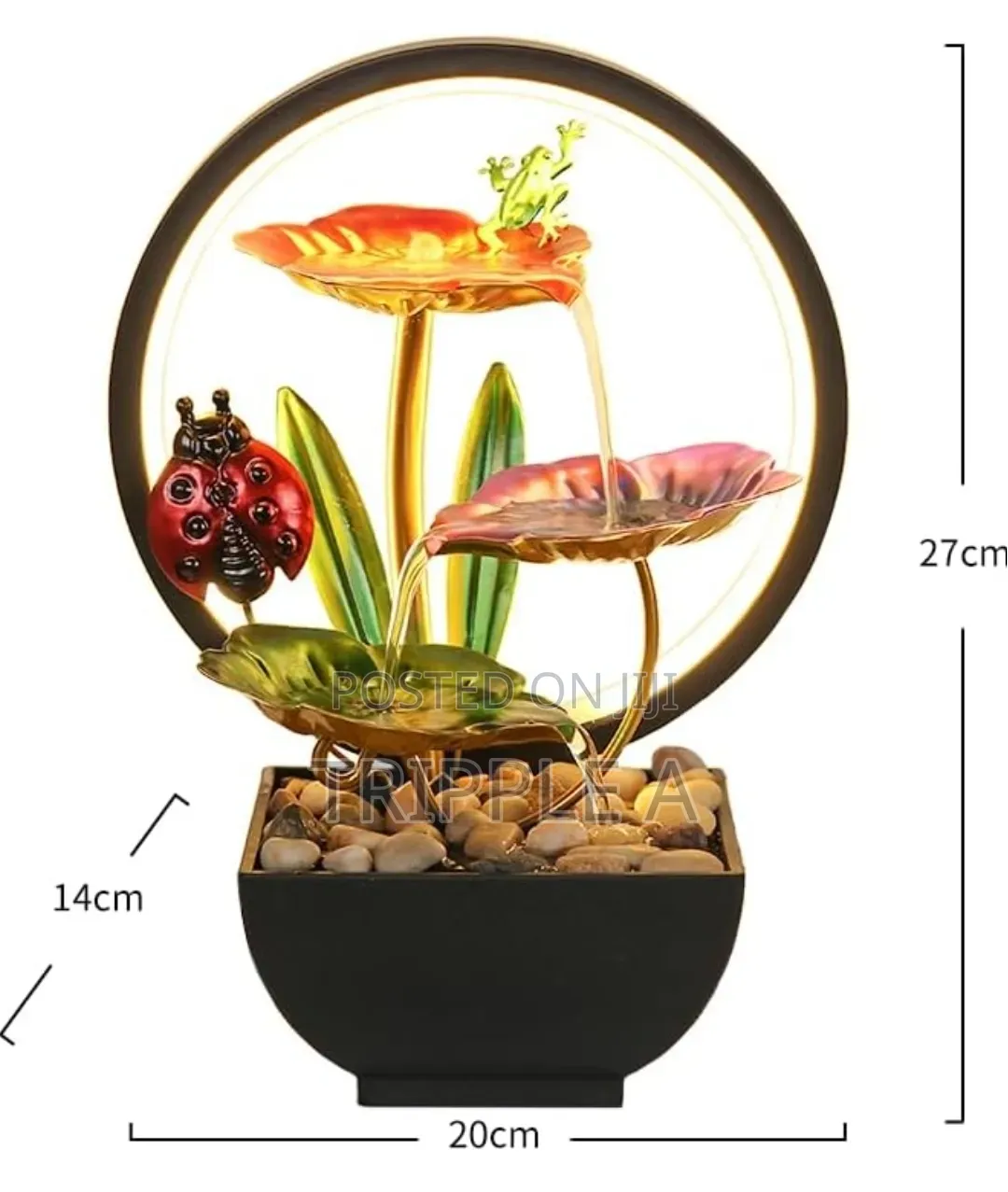 Ladybug Tabletop Fountain With Led Lighting