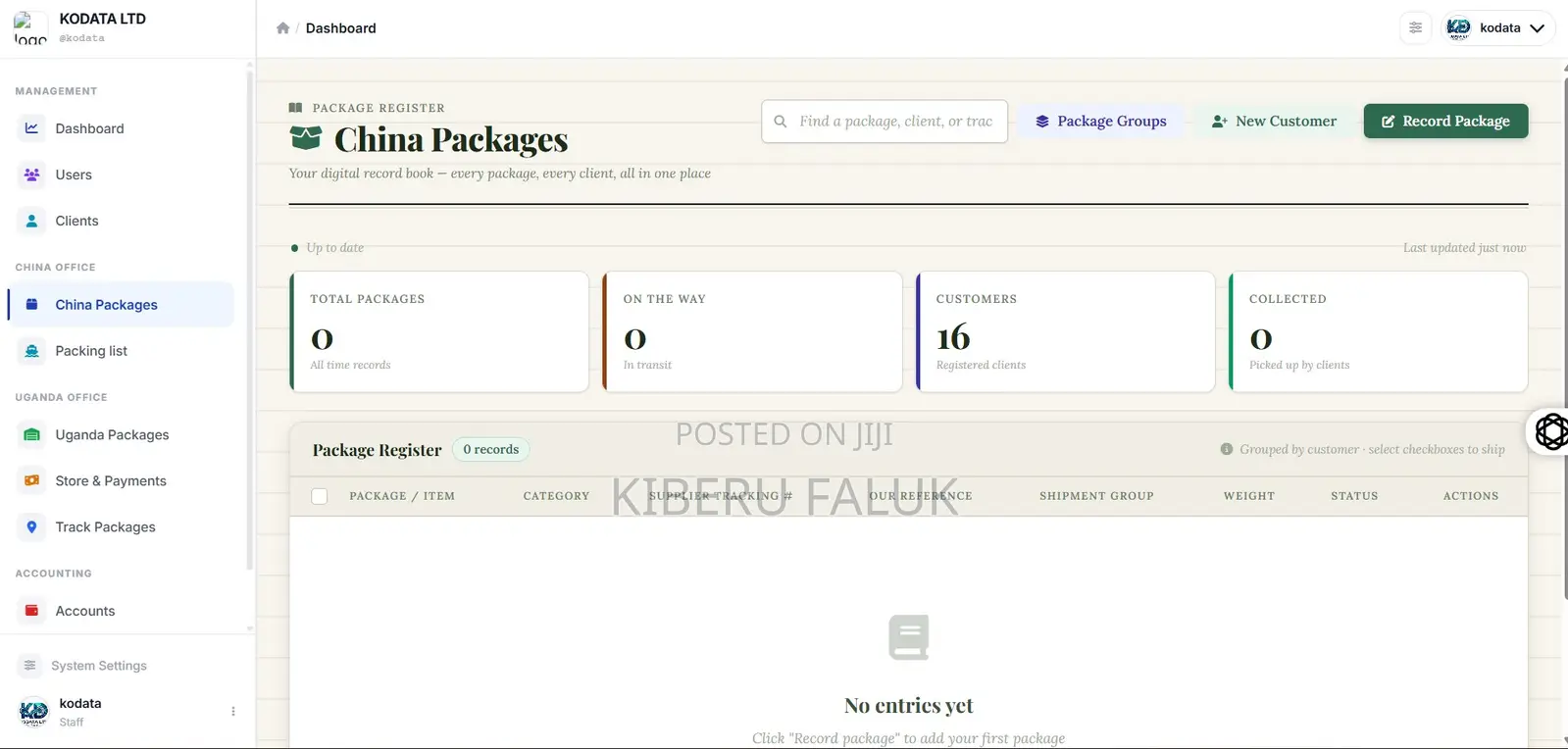 Kodata – Shipment Delivery Management System