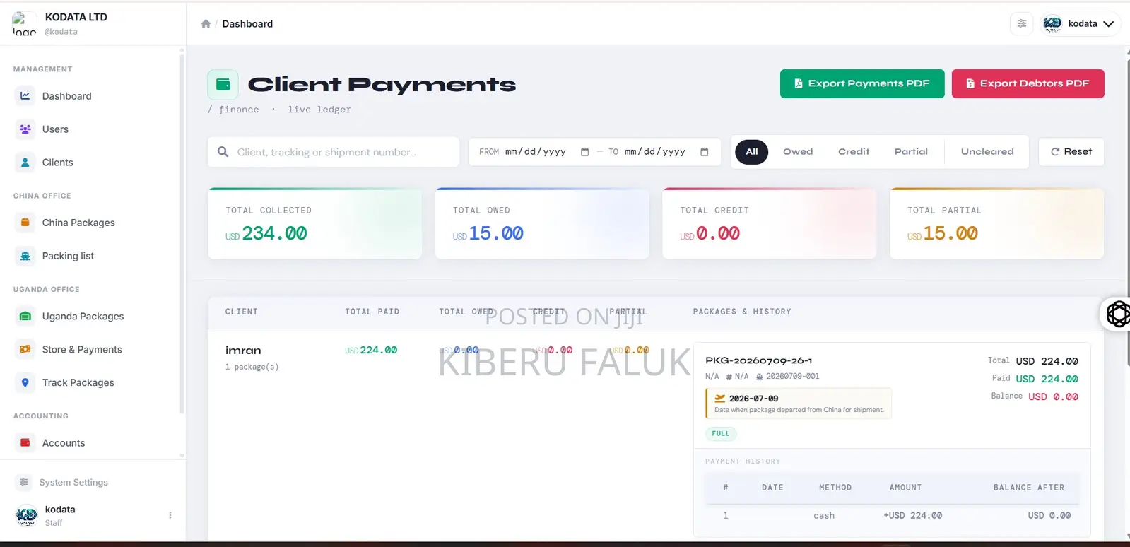 Kodata – Shipment Delivery Management System
